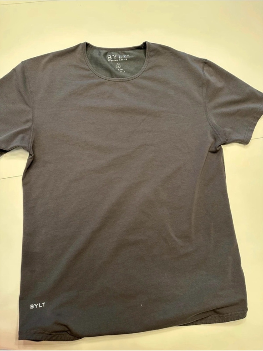 BYLT Basics Short Sleeve Crew Tee in Charcoal Gray